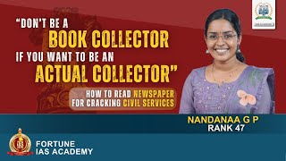 Nandanaa GP | AIR 47 | Newspaper for Civil Services | Fortune IAS - The Hindu Civil Service Gateway