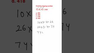 Math MCQ 1* #you_tube_shorts #competitive_exams #missing_number #number_series #reasoning_tricks