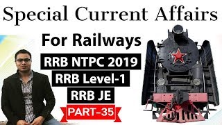 Railway NTPC 2019 Current Affairs Set 35 for RRB NTPC, RRB JE, RRB Level 1 exam #RRB #RRBNTPC #NTPC