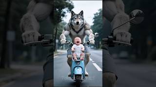 Chick Save’s Baby From Wolf!🐥🐺 #ai#aistory #animalrescue #shorts #chicks