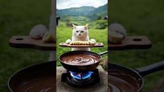 cooking chocolate 😻#cat #cute #catmemes #catcooking #catlover