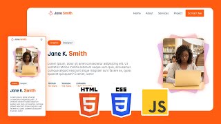 Responsive Portfolio Website Header Animations with HTML, CSS & JavaScript