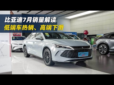 比亞迪7月銷量解讀！新車老車都強勢，高級車銷量下滑