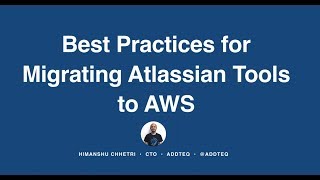 Migrating Atlassian Tools to AWS - Best practices
