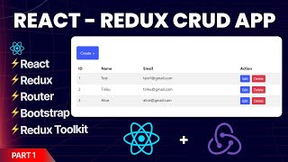 Build a CRUD App with React JS And Redux Toolkit For beginners | "React Redux CRUD App" Demo Part 1