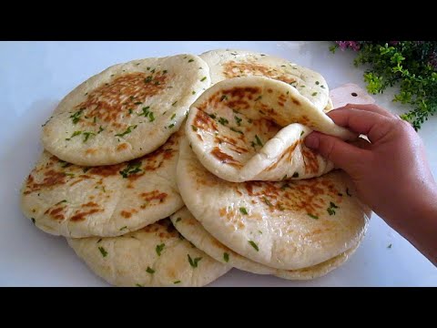 Fluffy and Soft Turkish Flatbread  Grilled Flatbread Bazlama #Shorts