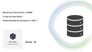 Datatypes in SQL | How to insert values in SQL Tables