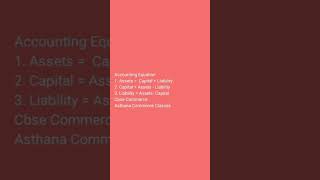 Accounting Equation #shorts #short #shortsfeed #youtubeshorts #cbse #commerce #accounts #cbse11th