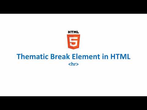 Thematic Break Element in HTML