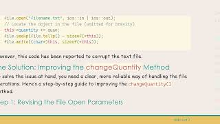How to Change the Value of a Quantity Variable in an Object with File Handling in C+ +