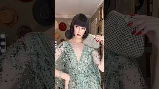 Pick my Green Gatsby Glam 💚 Vintage 1920s flapper dress try-on 👗#vintage #dresses #summeronshorts