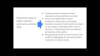 Safety Precautions when Reporting in Conflict Prone areas