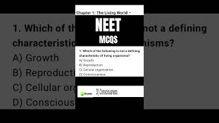 THE LIVING WORLD MCQ QUESTION BIOLOGY  NEET  #neet2025 #neet #biology #neet2024 #neetmcqs #neetpyqs