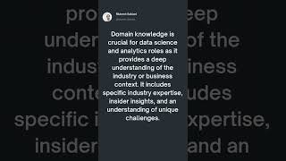 With domain knowledge, data professionals navigate challenges#domain #datascience #dataanalytics
