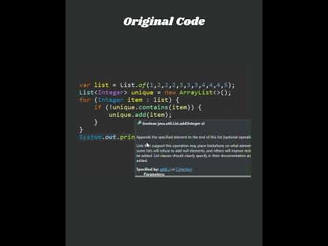 0058 Java Optmization Trick: Remove Duplicates  #java #programming #coding #shorts