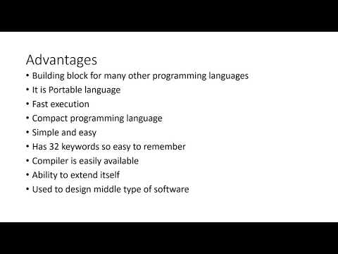 Advantages and disadvantages of C language