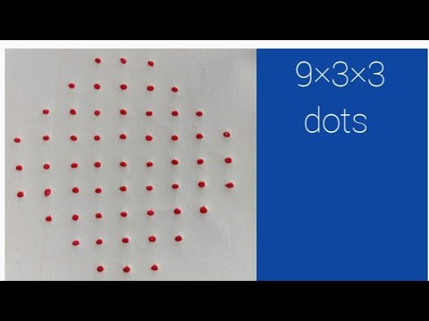 9×3×3 dot easy daily use muggulu | simple Friday rangoli designs | easy dot kolam | fastival kolam |