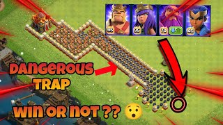 coc heroes cross dangerous trap path, win or not #coc #clashofclans #clashroyale #viral #coclive