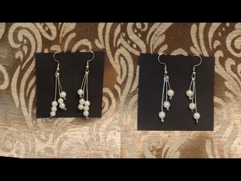 DIY Earrings/How to make pearl earrings/Daily wear earrings/simple earrings/ easy wire earrings