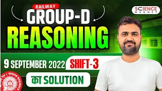 Railway Group D Reasoning | 9 Sept 2022 (3rd Shift) Complete Paper Solution #vikassir