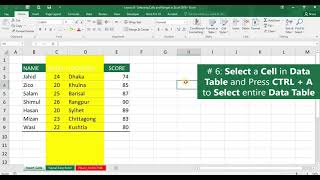 Lesson 8 - Selecting Cells and Ranges of a Data Table in Excel 2016