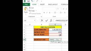 How to calculate EMI in excel