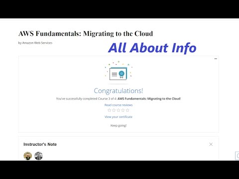 COURSERA: AWS Fundamentals MIGRATING TO THE CLOUD FULL COURSE SOLUTION PROFESSIONAL CERTIFICATE