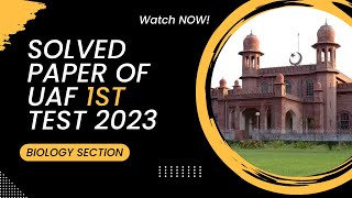 Solved paper of UAF first entry test 2023 :: Biology section :: UAF past papers :: Faisalabad