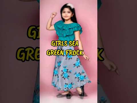 Elegant Sea Green & Grey Frock for Girls 🌿👗 | Perfect for Any Occasion! #kidsfashion #girlsfrocks