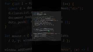 🐍 Mind-Blowing Mouse Trail Animation | HTML CSS JavaScript | Shorts