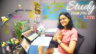 🌻4 HOUR LIVE🔴STUDY WITH ME📖 ||  POMODORO 50/10 || RAIN SOUND🎵