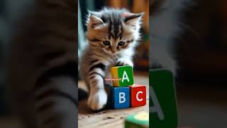 Cutest Kitten Ever Plays with ABC Blocks 🐾📚 #shorts #ytshorts #funny #ai #cute #cat #viral #trending