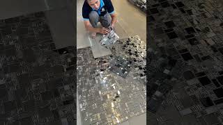 Mosaic ốp kim loại cực sang, cực sáng #gachtrangtri #mosaic