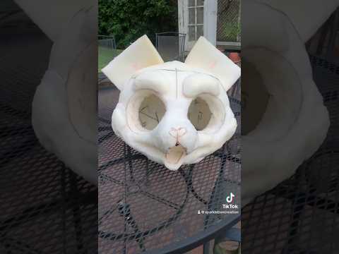 Vlog of me making a kemono fursuit head #furry #fursuit #fursuitmaking #kemono #headbase #buckethead