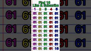 Find 16 in a crowd of 61 #maths #gk #riddles #puzzle #canyouanswer #challenge #gkquestions #iqtest