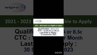 Wipro's work integrated learning program #latesthiring #dailyjobupdate #shorts #jobupdates