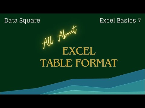 ALL ABOUT EXCEL TABLE  EXCEL BASICS 7 DATA SQUARE
