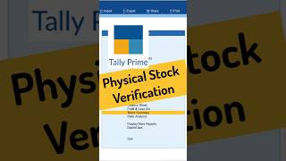 📦 Physical Stock Verification 📊 in Tally Prime 🔍