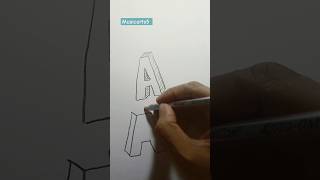 3D letter drawing- A 🤪😄😁❤ #alphabet #art #shorts #viral #trending #A 3D