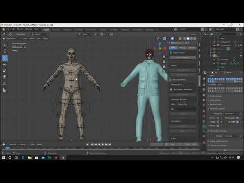 Subtitles English-Indonesia, Tutorial Blender/Make Human Part 2- Join Rig, Join Clothes Caracter