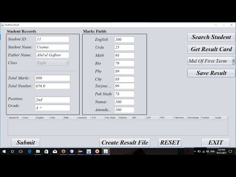 Result Application Presentation
