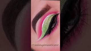Full Glitter Cut Crease Eye Makeup on Hooded Eyes #shorts #shortsmakeup #indianmakeup