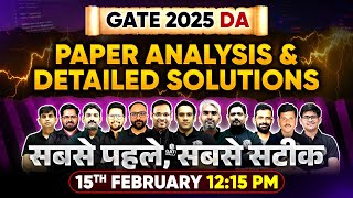 GATE 2025 DA Exam Analysis and Detailed Solutions