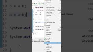 Swap two numbers without using temp variable #java #trending
