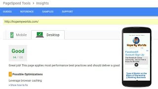 Google PageSpeed Insights Result Green on Between Mobile Desktop