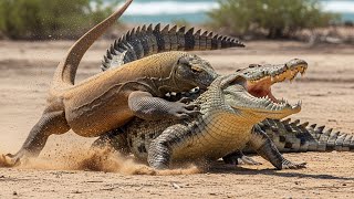 "Komodo Dragon vs Crocodile: Battle of the Reptilian Giants!"