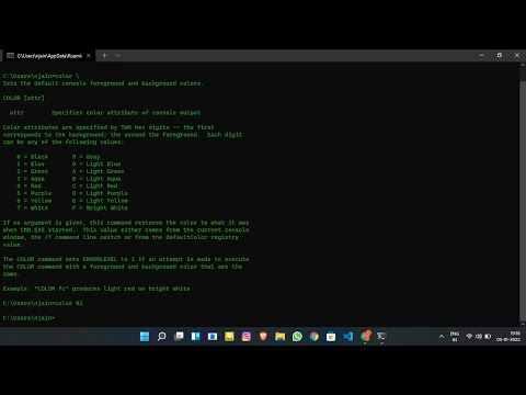 Change color of Command Prompt with in 2 Steps.
