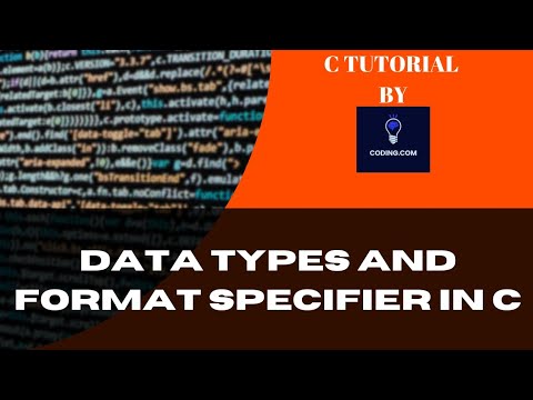 Data type and format pacifier in C | What is data type and format pacifier in C