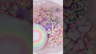 🍭レインボーなお菓子達🍭【レインボーグミ／レインボーコットンキャンディ／レインボーマロウポップ】 #shorts
