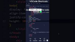 VS Code shortcuts #vscode #webdevelopment #coding #html #css #tips #shortcut #javascript